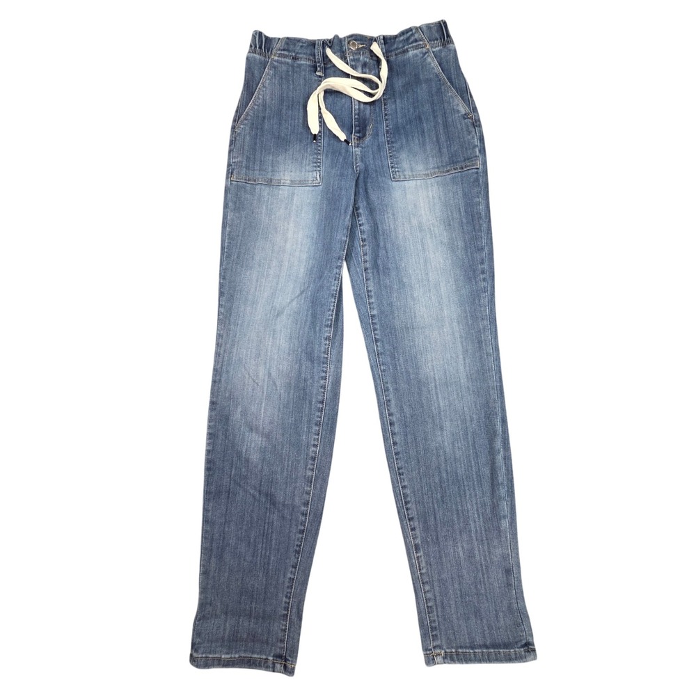 Judy Blue Jeans 1/25 Denim Joggers Blue Utility Drawstring Stretch Pull‎ On